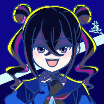 digimon digimon_beatbreak looking_at_viewer medium_hair open_mouth purple_eyes reiyumesaki_rei sakai_honoka twintails