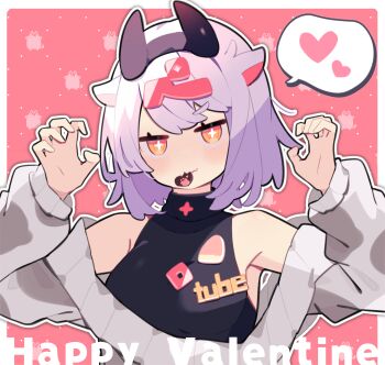 +_+ 1girl absurdres animal_ears black_skirt blush breasts candy chocolate chocolate_heart cow_ears cow_girl cow_horns food hair_ornament heart heart-shaped_food highres horns indie_virtual_youtuber long_sleeves looking_at_viewer mahjong medium_breasts orange_eyes pekeko_(pepekekeko) pekeko_(vtuber) pink_hair red_background shirt short_hair skirt sleeveless sleeveless_shirt solo spoken_heart strip_game strip_mahjong sweater virtual_youtuber white_sweater