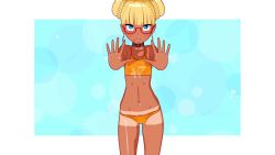 1girl 3d aerobics alicia_solid animated anus anus_peek anus_visible_through_clothes areola_slip ass ass_focus barefoot bikini bikini_skirt blonde_hair blue_eyes blush braid choker collarbone dancing double_bun feet female_focus flat_chest from_below glasses hair_bun highres loli looking_at_viewer micro_bikini music navel oo0mmd open_mouth pussy pussy_focus pussy_peek red-framed_eyewear shiny_skin short_hair smile soles sound standing sweat swimsuit tan tanline teeth thighs toes tongue upper_teeth_only video yellow_bikini