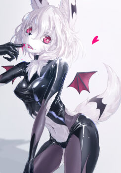 Rule 34 | 1girl, blood, female focus, furry, furry female, oinari sanda, open mouth, rabbit, red eyes, short hair, solo, white hair