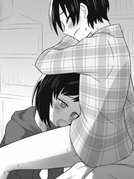 1boy 1girl bare_legs blush boku_no_kokoro_no_yabai_yatsu bottomless fellatio highres ichikawa_kana ichikawa_kyoutarou incest oral organ_rn siblings sweat