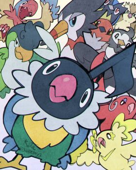 Rule 34 | 3woomy3, archen, artist name, beak, bird, chatot, everyone, fletchling, gen 1 pokemon, gen 4 pokemon, gen 5 pokemon, gen 6 pokemon, gen 7 pokemon, gen 8 pokemon, highres, looking at viewer, nintendo, no humans, oricorio, oricorio (baile), oricorio (pom-pom), pidgey, pokemon, pokemon (creature), rookidee, signature, squawkabilly, squawkabilly (green), starly, trumbeak