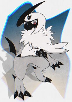 359yuyu absol absurdres animal_focus claws closed_mouth gen_3_pokemon highres horns nintendo no_humans pokemon pokemon_(creature) red_eyes shadow single_horn smile solo