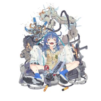 1girl 20x30mm_lv 20x30mm_lv_heab_k167 :d ^_^ aged_down airburst_grenade_launcher airburst_round ammunition ankle_boots anti-materiel_cartridge assault_rifle bandaid bandaid_on_knee bandaid_on_leg beige_vest black_shorts blouse blue_boots blue_hair blue_shirt blush bolt-action_grenade_launcher bolt_action boots breasts broken bulletproof_vest bullpup burst_fire_gun burst_fire_rifle calculator can cannon_cartridge carbine closed_eyes coat collared_shirt computer computer_tower computerized_scope cooking_off daewoo_k11 damaged destruction dirty dr_pepper drink_can electricity embers explosion explosive facing_viewer female_focus fire fragmentation_grenade fragmentation_warhead full_body girls'_frontline glasses grenade grenade_cartridge grenade_launcher gun hair_between_eyes hair_half_undone hair_ornament high-explosive_airburst_round high-explosive_cartridge holding holding_magazine_(weapon) k11_(girls'_frontline) k11_(lil'_scientist)_(girls'_frontline) keyboard lab_coat ladic long_hair long_sleeves magazine_(weapon) malfunction messy_hair military_cartridge multi-weapon multimeter multiple-barrel_gun official_alternate_costume official_art open_clothes open_coat open_mouth precision-guided_firearm precision-guided_munition purple_eyes rifle scope shirt short-barreled_rifle shorts sidelocks sight_(weapon) sitting sleeves_past_fingers sleeves_past_wrists smart_grenade smart_scope smile smoke soda_can solo sparks subsonic_ammunition telescopic_sight thermal_weapon_sight transparent_background underbarrel_assault_rifle underbarrel_rifle watch weapon white_coat wristwatch x_hair_ornament