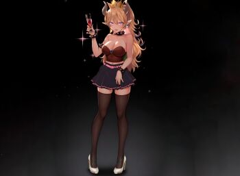 1girl bowsette high_heels highres long_hair non-web_source original thighhighs