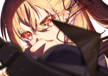 Rule 34 | 1girl, absurdres, alisa reinford, blonde hair, close-up, commentary, crossed bangs, double-parted bangs, eiyuu densetsu, english commentary, english text, gloves, grey background, hair between eyes, highres, izkasuzu, red eyes, sen no kiseki, sen no kiseki (series), sen no kiseki iii, simple background