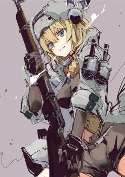 1girl absurdres bolt_action capelet coat feathered_helmet fur-trimmed_capelet fur_hat fur_trim girls&#039;_frontline girls&#039;_frontline_2:_exilium gun hat highres holding holding_gun holding_weapon long_hair mosin-nagant mosin-nagant_(girls&#039;_frontline) mosin-nagant_(girls&#039;_frontline_2) rifle soviet stick_grenade weapon white_coat yoto_(rinlin2)