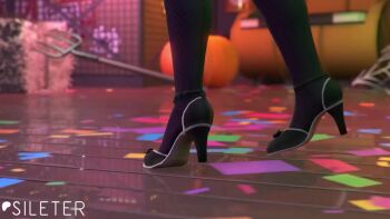 1boy 1girl 3d animated artist_name audible_speech bare_shoulders black_thighhighs blonde_hair breasts broom clothed_female_nude_male cum cum_in_pussy dab_neko ejaculation english_audio green_eyes halloween hat hetero high_heels indoors looking_at_viewer medium_breasts moaning navel nude opennsfwsp patreon_logo penis pitchfork pumpkin pussy sex sileter silk sound spider_web split standing standing_on_one_leg standing_sex standing_split tagme testicles thighhighs vaginal video witch_hat wooden_floor