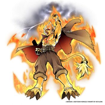 Rule 34 | 1boy, bancholeomon, bancholeomon burst mode, banchou, delinquent, digimon, digimon (creature), digimon savers, highres, jewelry, keyliom, male focus, ring, solo, tail