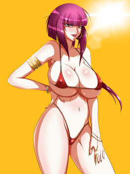 1girl absurdres breasts corpa highres large_breasts oboro_(taimanin_asagi) purple_hair solo taimanin_(series) taimanin_asagi
