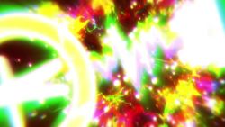 1boy 1girl angoramon animated anime_screenshot belt body_fur brown_hair digimon digimon_(creature) digimon_ghost_game evolution fighting_stance furry gloves jumping kicking long_ears long_hair looking_at_another looking_at_viewer monster_boy pants rabbit rabbit_boy rabbit_ears rabbit_tail size_difference smile standing symbareangoramon transformation tsukiyono_ruli video