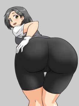 1girl ass bent_over kantai_collection kuroshio_(kancolle) smile supon tagme