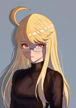 1girl absurdres alma_armas bartender blonde_hair hacker highres lens_eye mfcrossfire red_eyes sweater va-11_hall-a