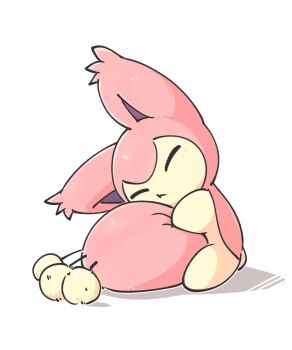 Rule 34 | animal focus, cat, full body, gen 3 pokemon, highres, holding own tail, nintendo, no humans, otyappa tyabatyaba, pokemon, pokemon (creature), pokemon focus, simple background, skitty, solo, tail, white background