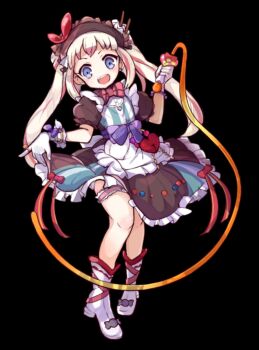 1girl :d black_background black_dress black_hairband boots bow bowtie child dress flat_chest full_body gloves gumi_(merc_storia) hairband heart highres holding holding_whip long_hair merc_storia merc_storia_art_team official_art open_mouth pink_bow pink_bowtie pink_hair plaid_bow puffy_short_sleeves puffy_sleeves red_bow short_sleeves sidelocks simple_background smile solo standing tachi-e thigh_scrunchie thighs twintails v-shaped_eyebrows whip white_boots white_gloves