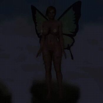 1girl 3d animated animated_gif antennae ass breasts butterfly_wings dark-skinned_female dark_skin dead_or_alive dead_or_alive_5_last_round game_mod hourglass huge_ass insect_wings large_breasts lisa_hamilton nature pasties plant repinscourge solo third-party_edit very_dark_skin vines wings