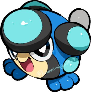 black_eyes bright_pupils chibi chibi_only commentary_request full_body gen_5_pokemon kawaanago lowres nintendo no_humans open_mouth palpitoad pokemon pokemon_(creature) pokemon_focus smile solo transparent_background twitter_username white_pupils