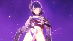 1futa 3d afktl animated bad_tag bottomless bouncing_testicles bridal_gauntlets from_below full-package_futanari futanari genshin_impact helmet japanese_clothes kimono looking_at_viewer lower_body_naked mole mole_under_eye nail_polish no_panties penis penis_growth purple_eyes purple_hair purple_kimono purple_theme pussy raiden_shogun solo tagme testicles uncensored video wide_sleeves