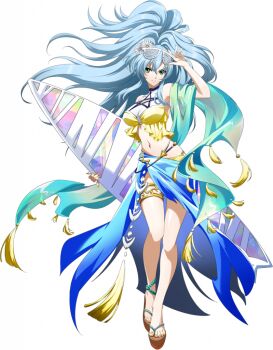 1girl adjusting_eyewear ankle_strap bare_shoulders big_hair bikini blue_hair blue_sarong breasts closed_mouth eyewear_on_head flower frilled_bikini frills full_body game_cg gold_thighlet green_eyes green_sash hair_between_eyes hair_flower hair_ornament hand_on_eyewear helena_(langrisser) holding holding_surfboard jewelry langrisser langrisser_mobile large_breasts long_hair long_sidelocks looking_at_viewer navel official_alternate_costume official_art platform_sandals ponytail sandals sarong sash shutter_shades sidelocks simple_background smile solo standing stomach sunflower sunflower_hair_ornament sunglasses surfboard swimsuit tachi-e tassel thighlet third-party_source toes transparent_background very_long_hair yellow_bikini