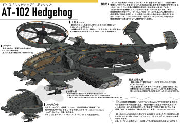 aircraft aircraft_turret alternate_design attack_helicopter cannon chain_gun cockpit commentary_request heads-up_display helicopter highres james_cameron's_avatar military military_vehicle missile_pod original rocket science_fiction teisei_misagi translation_request user_interface vehicle_focus vehicle_name white_background