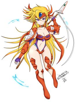 1girl absurdres android artist_request blonde_hair breasts highres large_breasts long_hair marty_(mega_man) mega_man_(series) mega_man_x_(manga) mega_man_x_(series) purple_eyes