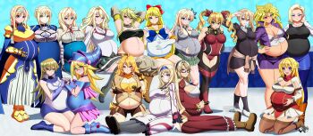 6+girls absurdres ahoge aino_minako akame_ga_kill! alice_zuberg android_18 ankle_boots aqua_eyes armor arms_behind_head artist_logo artoria_pendragon_(fate) bishoujo_senshi_sailor_moon black_pantyhose black_shirt black_socks blonde_hair blue_boots blue_eyes blue_pantyhose blue_skirt bodysuit boku_wa_tomodachi_ga_sukunai boots bow breasts brown_boots brown_shoes brown_thighhighs bustier cecilia_alcott celistia_ralgris choker claire_harvey claudia_enfield cleavage color_connection commission crossover dark_magician_girl detached_sleeves deviantart_username discord_username dragonball_z drill_hair earrings elbow_gloves facebook_username fang fate_(series) female_focus freezing_(series) gakusen_toshi_asterisk glasses gloves green_skirt grey_eyes hair_between_eyes hair_bow hair_color_connection hairband harem hayasaka_ai helmet highres holding_hands hundred_(light_novel) infinite_stratos jacket jadenkaiba jewelry kaguya-sama_wa_kokurasetai_~tensai-tachi_no_renai_zunousen~ kashiwazaki_sena kneeling kujaku_mai large_breasts leone_(akame_ga_kill!) linea_nigra logo long_hair looking_at_viewer medium_breasts medium_hair multiple_girls navel one_eye_closed open_mouth orange_choker orange_scarf orange_skirt pantyhose parted_lips pixiv_username pregnant purple_choker purple_eyes purple_jacket purple_skirt red_bodysuit red_boots red_bow rit_(shin_no_nakama) rwby saber_(fate) saijaku_muhai_no_bahamut sailor_venus satellizer_el_bridget scarf school_uniform shin_no_nakama_janai_to_yuusha_no_party_wo_oidasareta_no_de_henkyou_de_slow_life_suru_koto_ni_shimashita shirt shoes sitting skin_tight skirt smile socks standing star_(symbol) star_choker stomach strapless sword_art_online tenjouin_asuka thick_thighs thighhighs thighs trait_connection tube_top twintails vambraces variant_set watermark web_address white_gloves white_shoes wink yang_xiao_long yellow_boots yu-gi-oh! yu-gi-oh!_gx