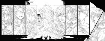 Rule 34 | 210 (reverse:1999), 37 (reverse:1999), 3boys, 5girls, 6 (reverse:1999), barefoot, boater hat, bow, circlet, closed eyes, coat, column lineup, crying, crying with eyes open, enigma (reverse:1999), eyewear strap, faceless, facing away, food-themed hair ornament, from behind, glasses, grape hair ornament, greyscale, gyujik qzc, hair ornament, hand up, hat, hat bow, highres, holding, holding umbrella, humanoid robot, jacket, joints, kakania (reverse:1999), long hair, looking at viewer, lucy (reverse:1999), monochrome, multiple boys, multiple girls, open mouth, outstretched arm, profile, reverse:1999, robot, robot girl, robot joints, round eyewear, short hair, smile, sophia (manus vindictae) (reverse:1999), sophia (reverse:1999), streaming tears, surprised, sweat, tears, umbrella, vertin (reverse:1999), very long hair