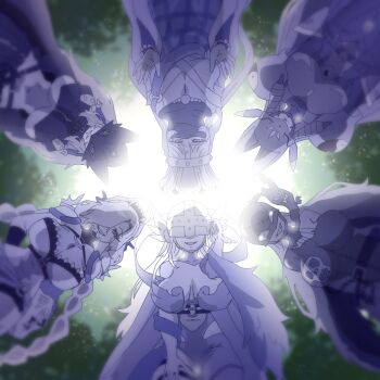 Rule 34 | 6+girls, absurdres, angewomon, armor, beelstarmon, breasts, digimon, digimon (creature), gerusyu, highres, ladydevimon, looking at viewer, mask, mervamon, multiple girls, sakuyamon, sanzomon, smile, wings