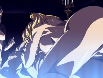 00s 1boy 1girl 2004 animated animated_gif anime_screenshot ass back bible_black bible_black_new_testament blonde_hair breasts erection female_pubic_hair hetero high_ponytail huge_ass large_breasts male_pubic_hair nipples nude oshima_takeshi penis ponytail pubic_hair pussy pussy_juice saeki_kaori sex shin_bible_black tagme testicles thighs uncensored vaginal vice_principal