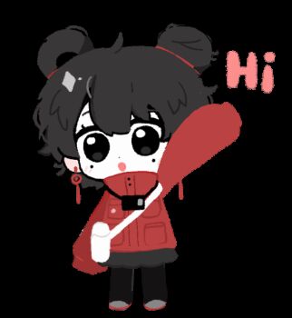 1girl animated animated_gif bag black_eyes black_hair black_pantyhose black_skirt chibi chibi_only chinese_commentary commentary_request earrings english_text grey_shoes hair_bun hair_rings high_collar jacket jewelry li_yuting_(female) long_sleeves medium_hair messenger_bag miniskirt mole mole_under_each_eye mole_under_eye multiple_moles open_mouth pale_skin pantyhose pinkbo0t0 red_jacket shoes shoulder_bag simple_background single_hair_bun single_hair_ring skirt sleeves_past_fingers sleeves_past_wrists solo touqi_guaitan transparent_background waving_arm white_bag