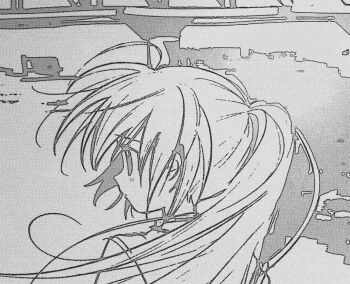 Rule 34 | 1girl, closed mouth, from behind, greyscale, highres, long hair, looking to the side, monochrome, original, pepeppepe101, ponytail, profile, solo