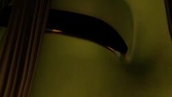 1boy 1girl 3d animated armor black_hair breast_smother breasts clothed_male_nude_female colored_skin completely_nude dungeon face_to_breasts feet female_goblin femdom fur_trim giant giantess goblin goblin_slayer goblin_slayer! green_skin hair_over_one_eye hanging_breasts helmet huge_breasts knight mini_person miniboy mshrinky nipples nude one_eye_covered pussy sharp_teeth shield shortstack size_difference smile sound sword tagme teeth thick_thighs thighs video visor_(armor) weapon yellow_eyes