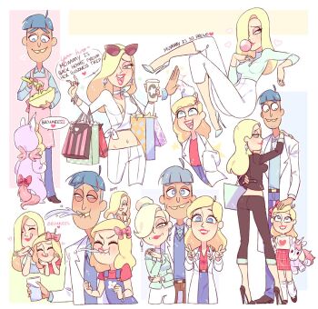 beth_smith breasts cleavage doofus_rick evarose family hair_over_one_eye high_heels lipstick makeup rick_and_morty unicorn alternate_universe aged_down