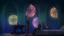 1boy 2girls animated arms_under_breasts ass bare_shoulders bed between_breasts blurry blurry_foreground bouncing_breasts breast_lift breast_rest breast_smother breasts butt_crack cleavage close-up diablo_(isekai_maou) face_between_breasts face_to_breasts fanis_laminitus head_between_breasts high_heels highres horns indoors isekai_maou_to_shoukan_shoujo_no_dorei_majutsu jiggle kaneko_shizue lipstick looking_at_breasts lumachina_weselia makeup multiple_girls on_bed pillow pointing running sexually_suggestive sideboob sound subtitled sweat talking undressing video