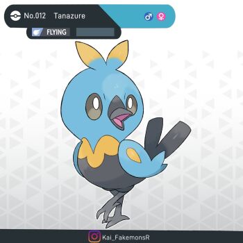Rule 34 | artist name, beak, bilingual commentary, bird, bright pupils, character name, commentary, english commentary, english text, fakemon, instagram logo, instagram username, kai fakemonsr, mixed-language commentary, nintendo, no humans, original, pokemon, pokemon (creature), portuguese commentary, solo, white pupils
