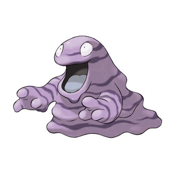 blob full_body gen_1_pokemon grimer nintendo no_humans official_art open_mouth pokemon pokemon_(creature) pokemon_focus pokemon_frlg simple_background smile solo sugimori_ken third-party_source tongue white_background