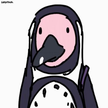 1girl animated animated_gif bird closed_eyes headphones headset kemono_friends long_hair lowres penguin seseren smile