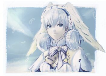 blue_eyes grey_hair head_wings ikki_(degutaro_) melia_antiqua outdoors sky wings xenoblade_chronicles:_future_connected xenoblade_chronicles_(series) xenoblade_chronicles_1