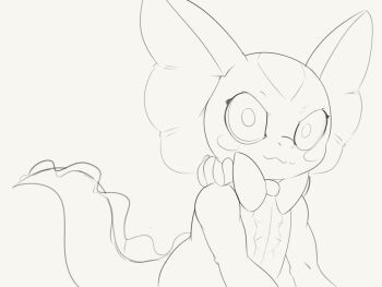 animated animated_gif black_eyes claws digimon digimon_(creature) digimon_card_game elizamon highres looking_at_viewer monochrome ribbon tail temporary_tailor6130