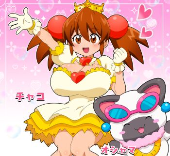 1girl breasts brown_eyes brown_hair character_request copyright_request hitokiwa_kenchin large_breasts oppai_loli