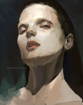 1girl archived_source black_eyes black_hair character_name english_text expressionless forehead from_below guinevere_van_seenus half-closed_eyes lips long_hair nose nostrils pari_(piewho) parted_lips portrait real_life realistic solo straight_hair teeth upper_body upper_teeth_only