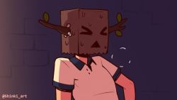 1boy 1girl against_wall animated assertive_female bag_on_head between_breasts breasts eye_contact heavy_breathing hetero hex_maniac_(pokemon) hex_maniac_(pokemon_xy) horns huge_breasts imminent_rape looking_at_another naughty_face nintendo nude pokemon pokemon_xy purple_eyes purple_hair resting running shinki_art size_difference video