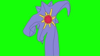 animated astroganger audible_speech full_body gem gen_1_pokemon green_background japanese_audio mega_pokemon mega_starmie meme nintendo no_humans parody pokemon pokemon_(creature) pokemon_focus red_gemstone running running_ganger_(meme) simple_background solo sound starmie tagme trait_connection tsunakanten video
