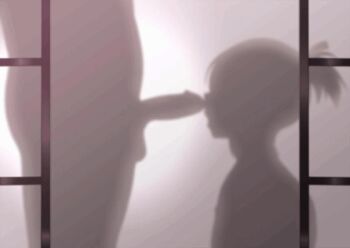 1boy 1girl animated erection fate/grand_order fate_(series) from_side head_out_of_frame heavy_breathing hetero imminent_fellatio mash_kyrielight netorare open_mouth penis penis_awe ponytail saintshiro screen shadow silhouette smelling smelling_penis tagme testicles