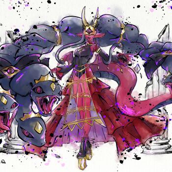 crown digimon digimon_(creature) mask medusamon sarahdiskordia snake snake_hair