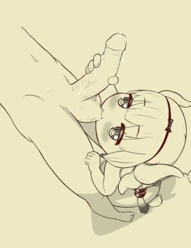 1boy 1girl artist_request ass blunt_bangs blush curvy dragon_girl dragon_horns dragon_tail erection from_above from_below hairband hetero horns huge_ass kanna_kamui kobayashi-san_chi_no_maidragon loli long_hair looking_at_another looking_up monochrome oral panties penis penis_grab polka_dot polka_dot_panties pov precum print_clothes print_panties print_underwear simple_background size_difference sketch source_request standing tail tan_background testicle_sucking thick_thighs thighs twintails uncensored underwear veins veiny_penis wide_hips