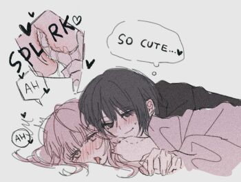 2girls bite_mark bite_mark_on_shoulder black_hair blush closed_mouth cross-section fingering guiltyskullu long_hair multiple_girls naoi_(zenbu_kowashite_jigoku_de_aishite) open_mouth yoshizawa_kurumi yuri zenbu_kowashite_jigoku_de_aishite