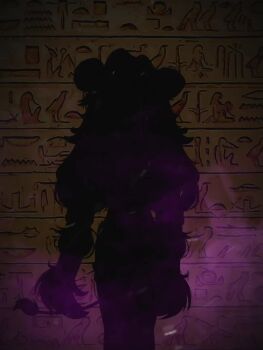 1girl ancient_egyptian_clothes animal_ears animated armlet audible_music bangle bare_shoulders blush bracelet double_bun dudul earrings feet_out_of_frame flat_chest hair_bun half-closed_eyes hands_up jewelry loincloth loli long_hair looking_at_viewer muu_muyu navel own_hands_together pelvic_curtain phase_connect pink_eyes purple_hair short_eyebrows smile smug solo sound standing straight-on tagme thick_eyebrows thighlet twintails usekh_collar very_long_hair video