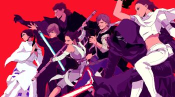 0109_(artist) 3girls 4girls anakin_skywalker animification bad_id bad_twitter_id brother_and_sister brown_hair energy_sword family father_and_son grandfather_and_grandson han_solo helmet holding holding_weapon husband_and_wife kylo_ren lightsaber luke_skywalker midriff mother_and_son multiple_boys multiple_girls padme_amidala princess_leia r2-d2 rey_(star_wars) science_fiction siblings star_wars star_wars:_a_new_hope star_wars:_attack_of_the_clones star_wars:_return_of_the_jedi star_wars:_revenge_of_the_sith star_wars:_the_force_awakens sword weapon