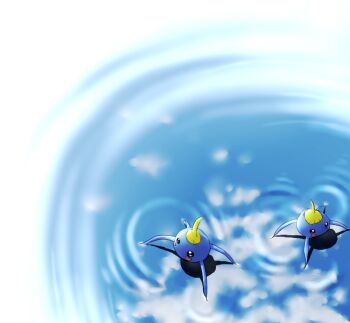 gen_3_pokemon nintendo no_humans outdoors pokemon pokemon_(creature) ripples se0hay surskit water